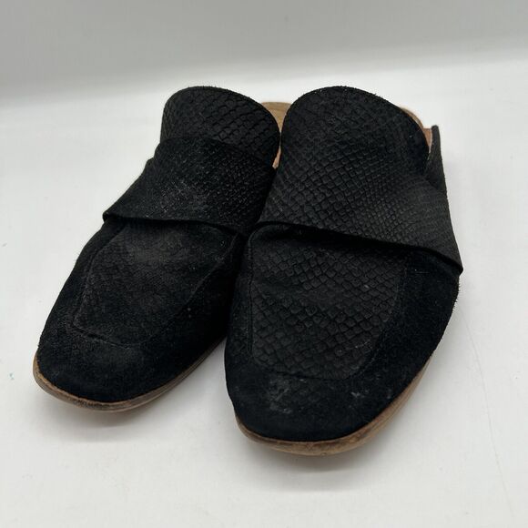 FREE PEOPLE At Ease Mule Women Black Suede Leather Slide Shoe size 38 US 8 - Picture 2 of 7